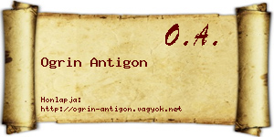 Ogrin Antigon névjegykártya